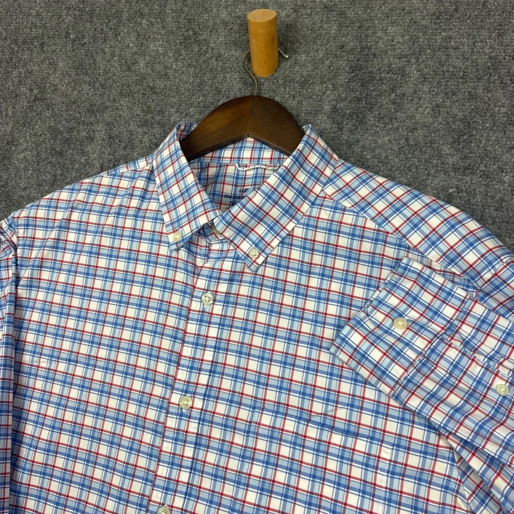 Vineyard Vines Button Down Mens XL Blue Red Plaid OTG Performance Brrr Shirt